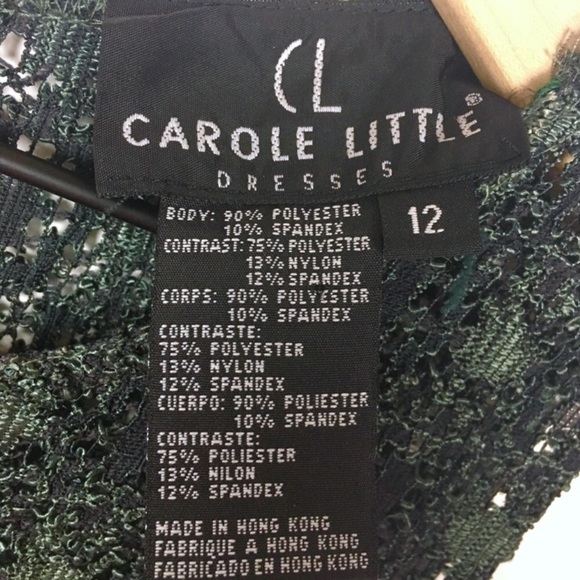 CAROLE LITTLE Long Dress Crushed Velvet Lace Stretchy Piccadilly Gown Size 12 - Picture 5 of 9